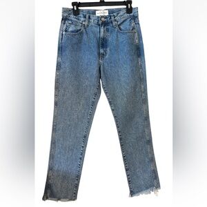 SLVRLAKE Jeans Hero Pacific Wash Fray Hem Sz 28 Light Wash Boho 27.5" Inseam 90s